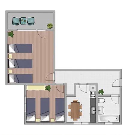Apartamento Ruhige Monteurwohnung Fuer 6 Personen Im Gruenen 56m2 Kassel